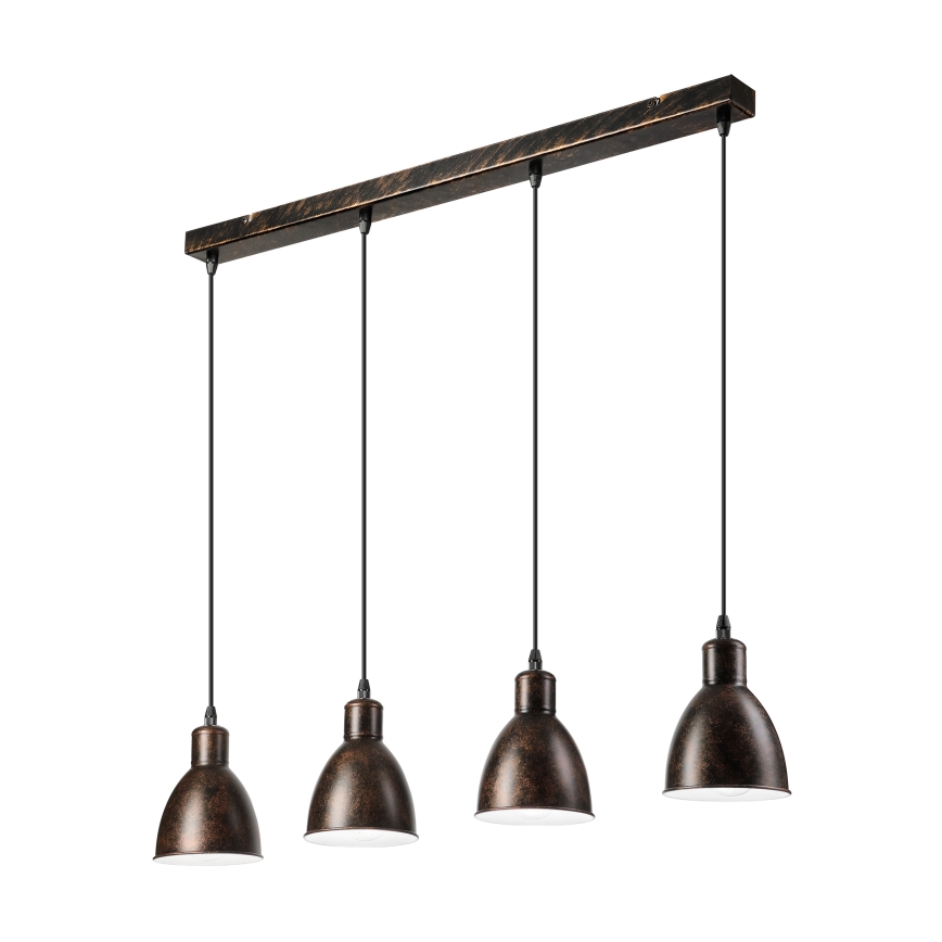 Brilagi - LED Cable-Suspended Chandelier RIDDY 4xE27/60W/230V copper/patina