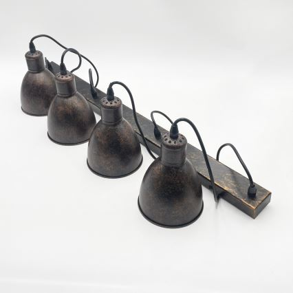 Brilagi - LED Cable-Suspended Chandelier RIDDY 4xE27/60W/230V copper/patina