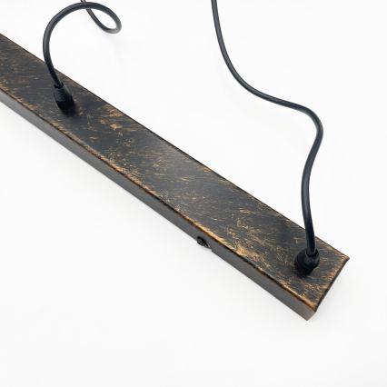 Brilagi - LED Cable-Suspended Chandelier RIDDY 4xE27/60W/230V copper/patina