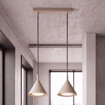 BRILAGI - LED Cable-suspended pendant CONE DOUBLE 2xGX53/15W/230V beige