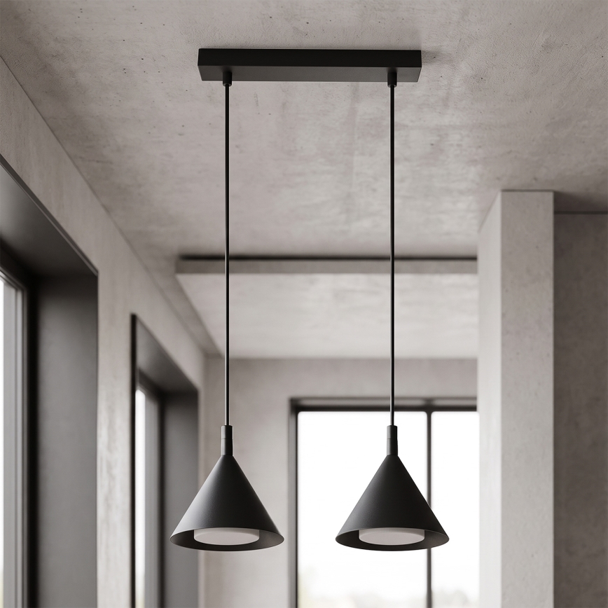 BRILAGI - LED Cable-suspended pendant CONE DOUBLE 2xGX53/15W/230V black