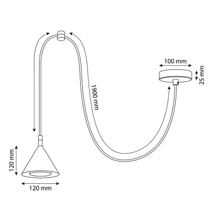 BRILAGI - LED Cable-suspended pendant CONE SINGLE SPIDER 1xGX53/15W/230V black