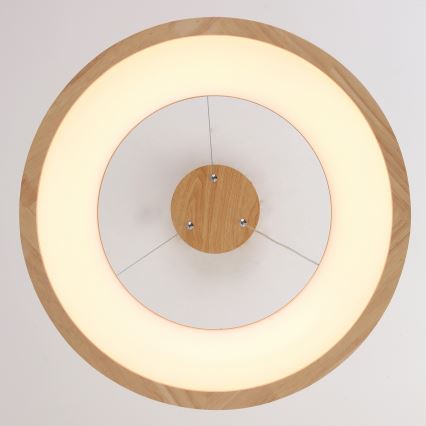 Brilagi - FALCON WOOD cable-suspended LED pendant LED/30W/230V 3000/4000/6000K diam. 45 cm, wood