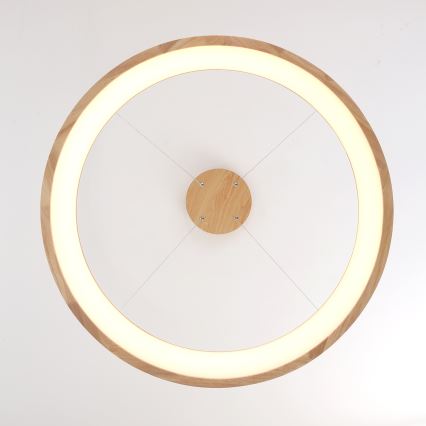 Brilagi - FALCON WOOD cable-suspended LED chandelier LED/60W/230V 3000/4000/6000K Ø 80 cm wood