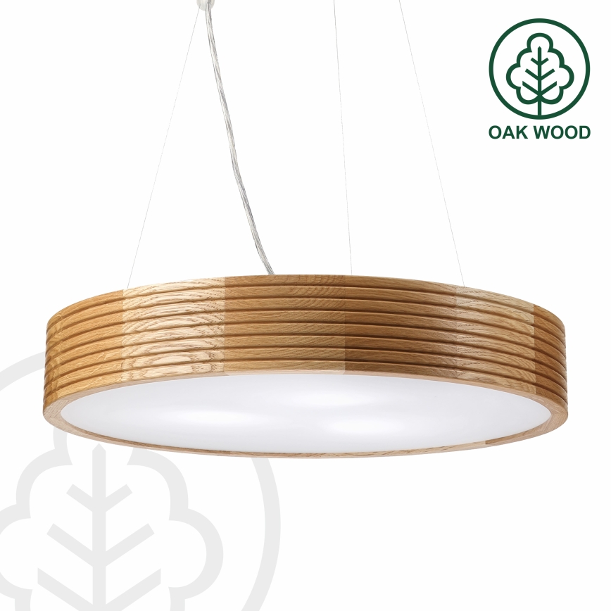 BRILAGI - LED cable-suspended pendant light CARVALHO MODERN 3xE27/60W/230V oak diam. 47.5 cm