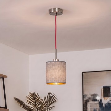 Brilagi - LED cable-suspended pendant NUBILA 1xE27/60W/230V Ø 14 cm red/grey