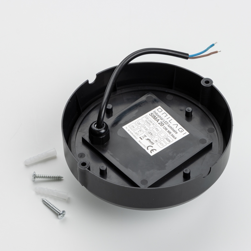 Brilagi - LED Ceiling industrial light SIMA LED/12W/230V IP65 black