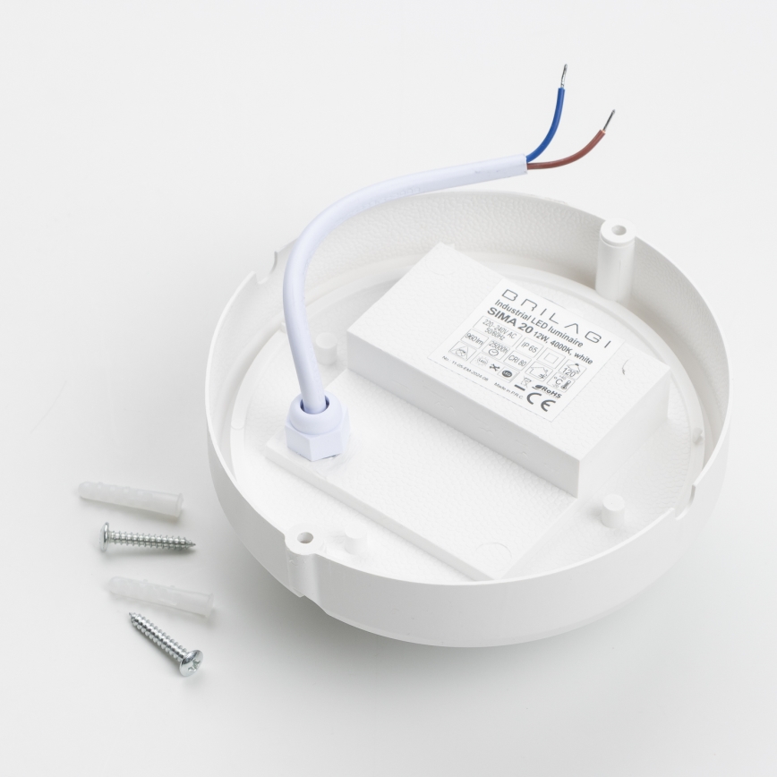 Brilagi - LED Ceiling industrial light SIMA LED/12W/230V IP65 white