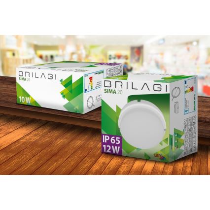 Brilagi - LED Ceiling industrial light SIMA LED/12W/230V IP65 white
