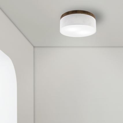 BRILAGI - LED Ceiling Light BELLADONNA 2xE27/15W/230V Ø 40 cm white/oak walnut