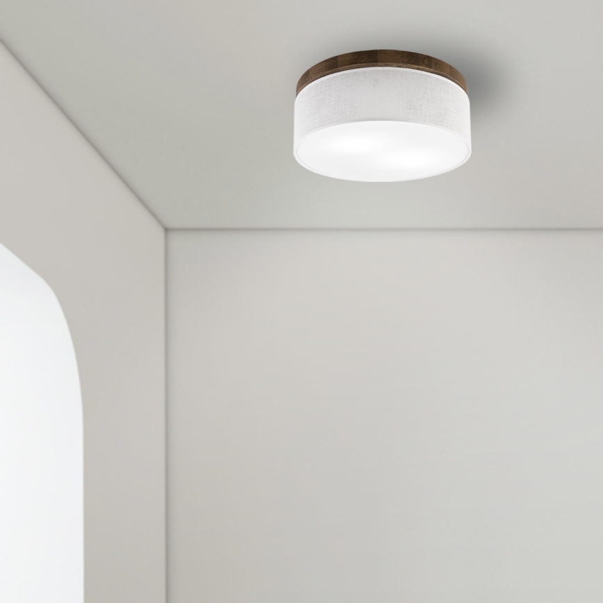 BRILAGI - LED Ceiling Light BELLADONNA 2xE27/15W/230V Ø 40 cm white/oak walnut