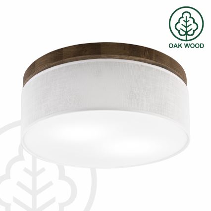 BRILAGI - LED Ceiling Light BELLADONNA 2xE27/15W/230V Ø 40 cm white/oak walnut