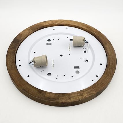 BRILAGI - LED Ceiling Light BELLADONNA 2xE27/15W/230V Ø 40 cm white/oak walnut