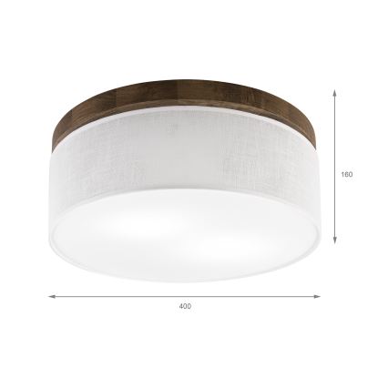 BRILAGI - LED Ceiling Light BELLADONNA 2xE27/15W/230V Ø 40 cm white/oak walnut