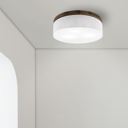 Brilagi - LED Ceiling light BELLADONNA 3xE27/15W/230V d. 50 cm white/oak walnut