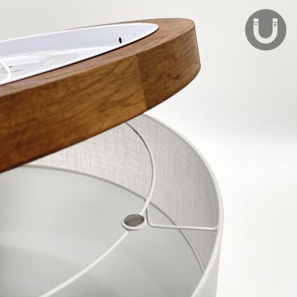 BRILAGI - LED ceiling light BELLADONNA 3xE27/15W/230V Ø 50 cm white/cherry oak