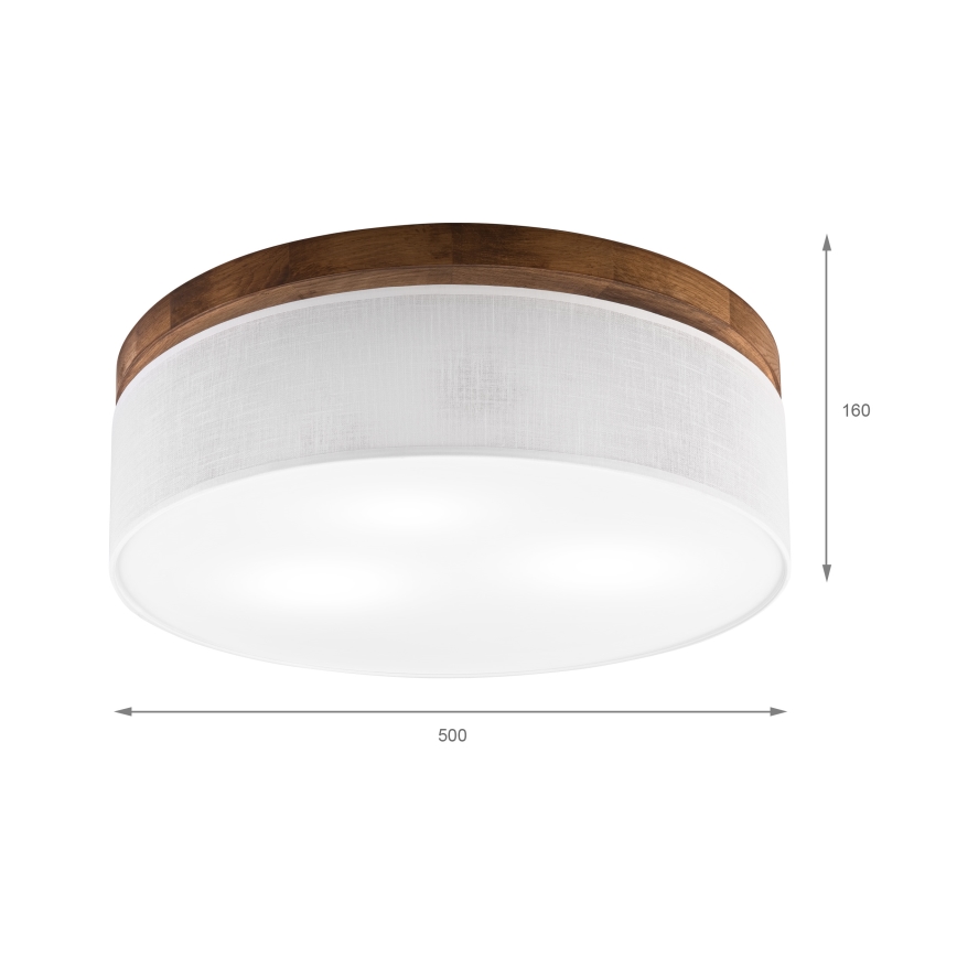 BRILAGI - LED ceiling light BELLADONNA 3xE27/15W/230V Ø 50 cm white/cherry oak