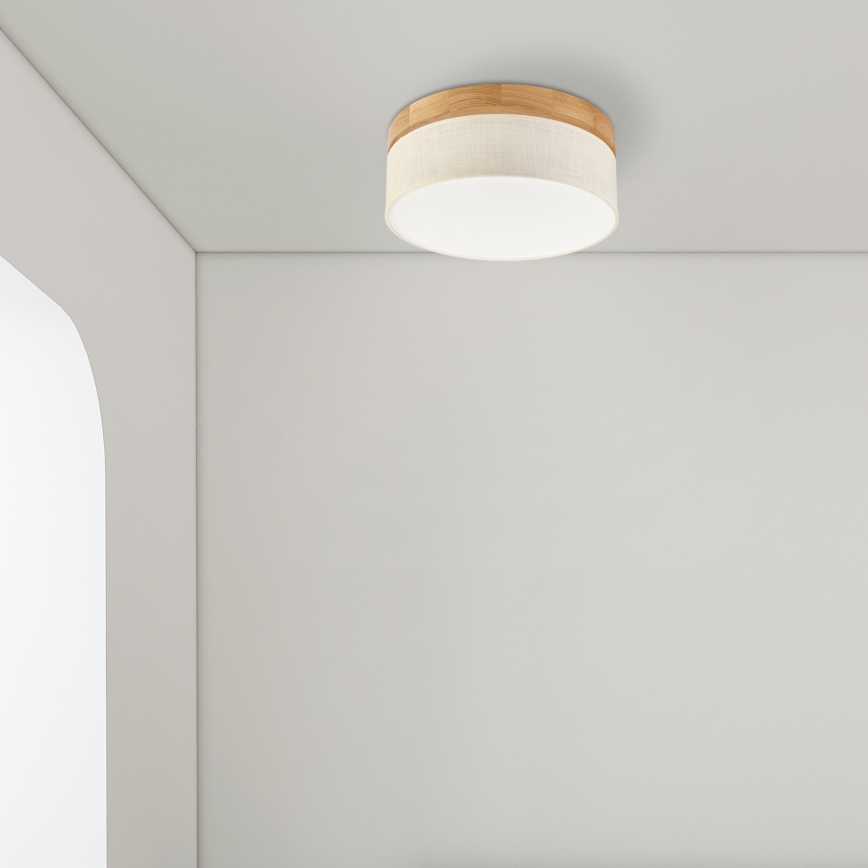 Brilagi - LED Ceiling Light BELLADONNA LED/20W/230V dia. 30 cm cream/oak