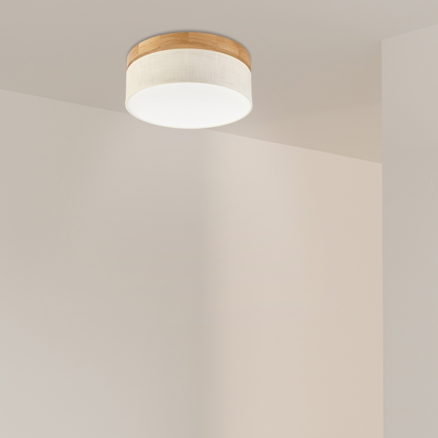 Brilagi - LED Ceiling Light BELLADONNA LED/20W/230V dia. 30 cm cream/oak