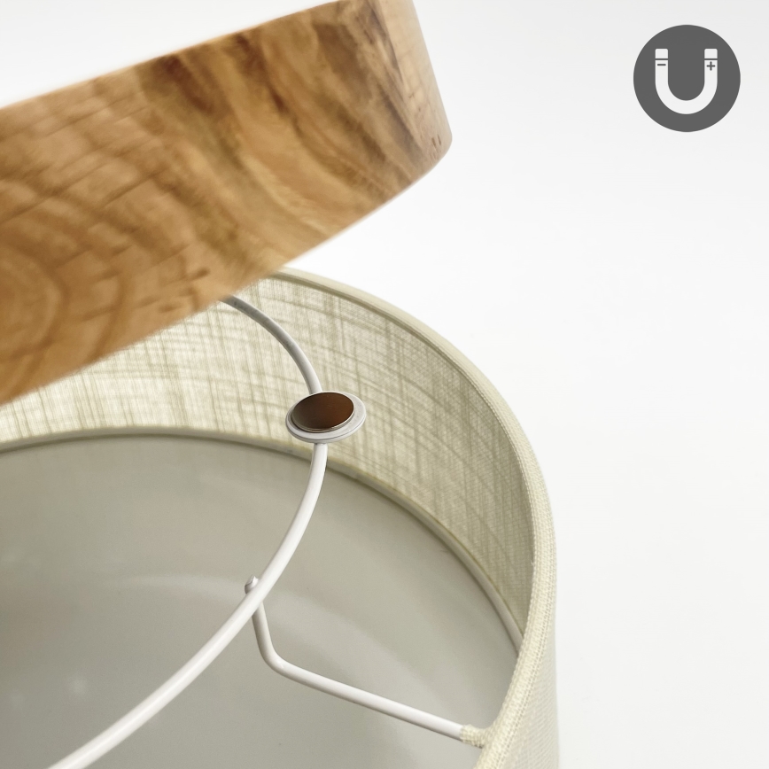 Brilagi - LED Ceiling Light BELLADONNA LED/20W/230V dia. 30 cm cream/oak