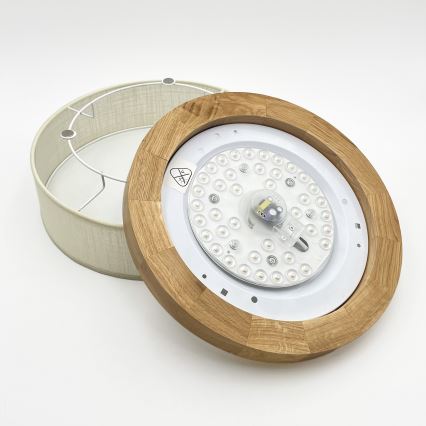 Brilagi - LED Ceiling Light BELLADONNA LED/20W/230V dia. 30 cm cream/oak