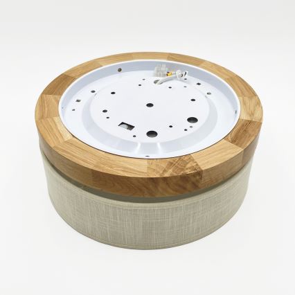 Brilagi - LED Ceiling Light BELLADONNA LED/20W/230V dia. 30 cm cream/oak