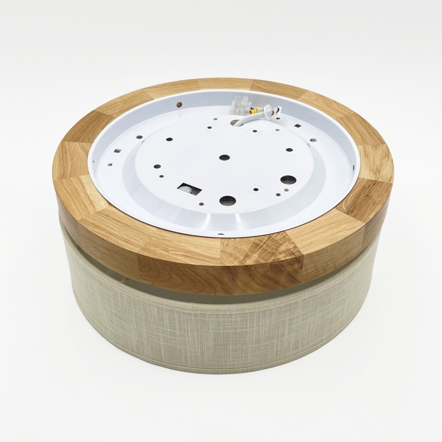 Brilagi - LED Ceiling Light BELLADONNA LED/20W/230V dia. 30 cm cream/oak