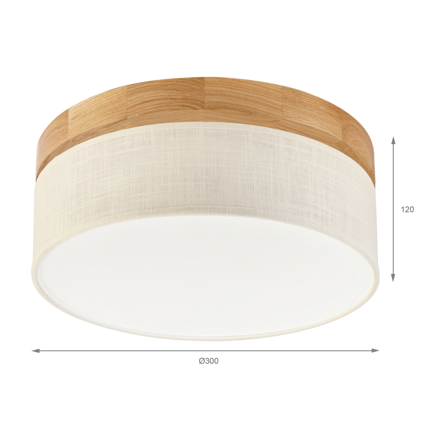 Brilagi - LED Ceiling Light BELLADONNA LED/20W/230V dia. 30 cm cream/oak