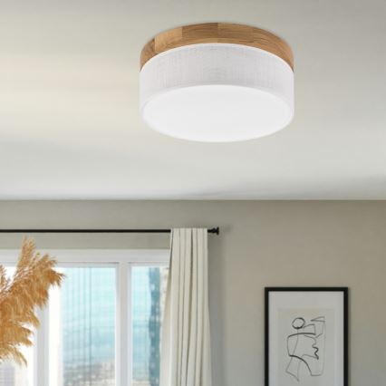 Brilagi - LED Ceiling Light BELLADONNA LED/20W/230V Ø 30 cm white/oak