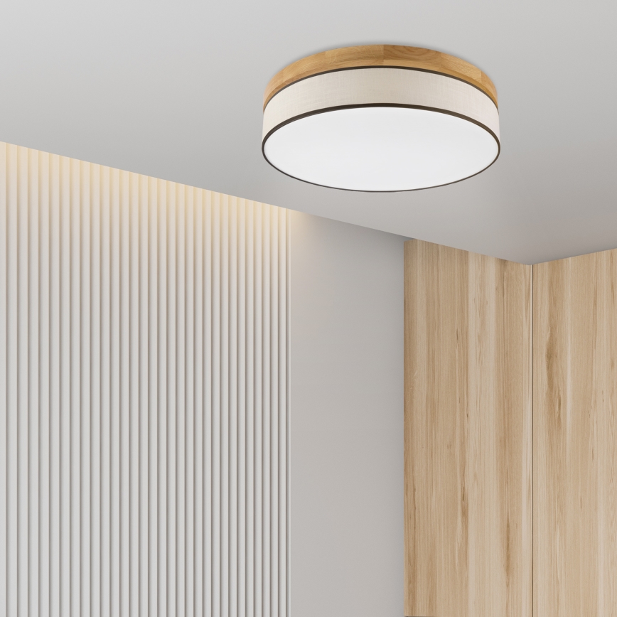 Brilagi - LED Ceiling Light BELLADONNA LED/36W/230V 50 cm cream/oak