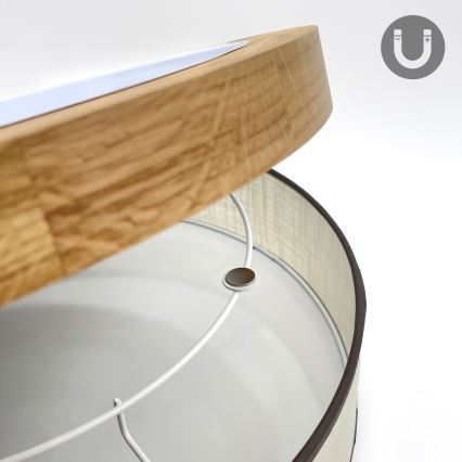 Brilagi - LED Ceiling Light BELLADONNA LED/36W/230V 50 cm cream/oak