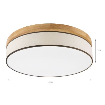 Brilagi - LED Ceiling Light BELLADONNA LED/36W/230V 50 cm cream/oak