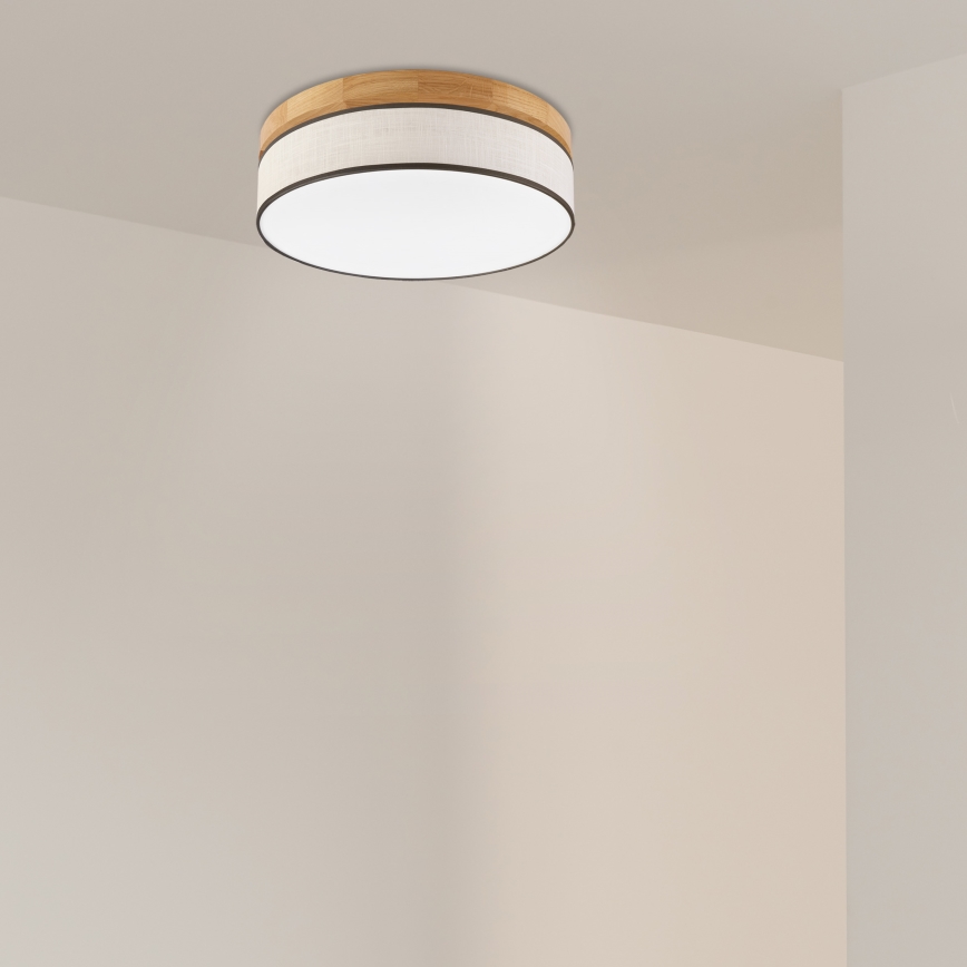 Brilagi - LED Ceiling Light BELLADONNA LED/36W/230V dia. 40 cm cream/oak