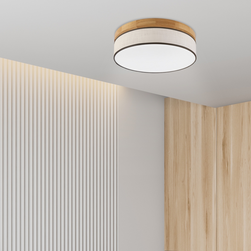 Brilagi - LED Ceiling Light BELLADONNA LED/36W/230V dia. 40 cm cream/oak