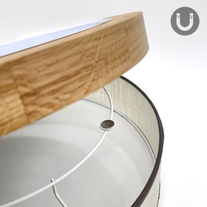 Brilagi - LED Ceiling Light BELLADONNA LED/36W/230V dia. 40 cm cream/oak