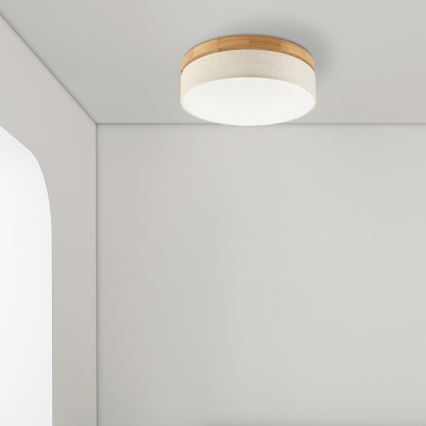 Brilagi - LED Ceiling Light BELLADONNA LED/36W/230V diameter 40 cm cream/oak