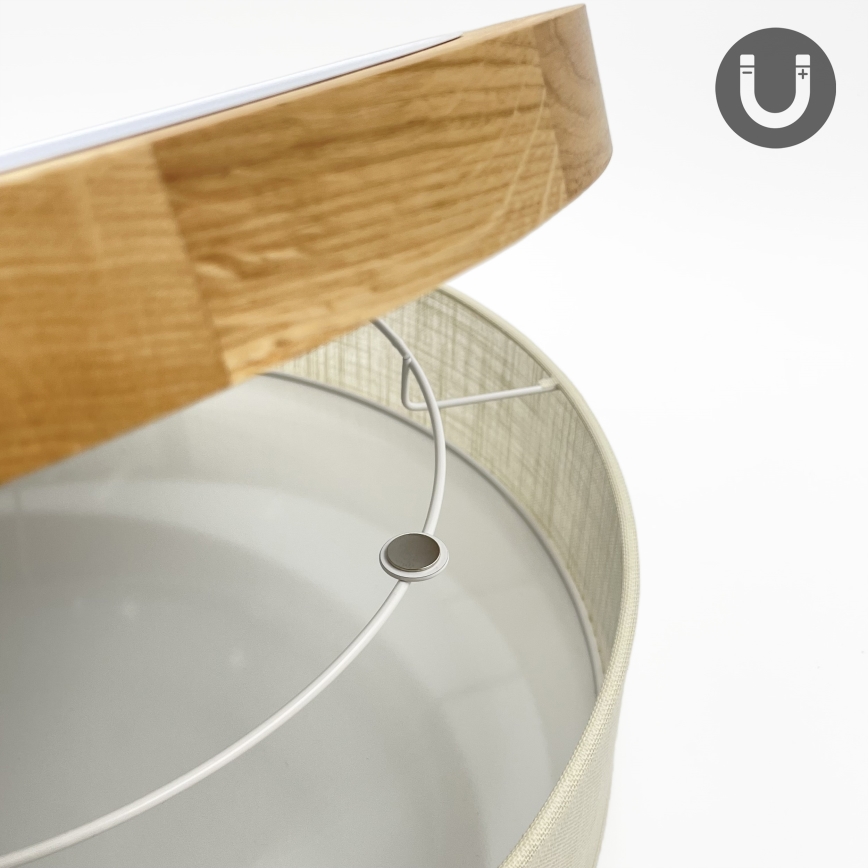 Brilagi - LED Ceiling Light BELLADONNA LED/36W/230V diameter 40 cm cream/oak