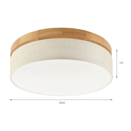 Brilagi - LED Ceiling Light BELLADONNA LED/36W/230V diameter 40 cm cream/oak