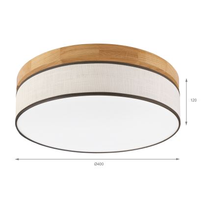 Brilagi - LED Ceiling Light BELLADONNA LED/36W/230V Ø 40 cm Cream/Oak