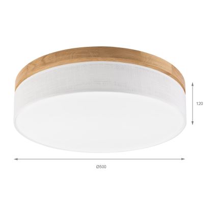 Brilagi - LED Ceiling Light BELLADONNA LED/36W/230V Ø 50 cm white/oak