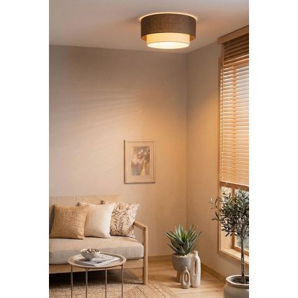 Brilagi - LED Ceiling Light BOHO ECO 1xE27/10W/230V dia. 40 cm Brown/Cream