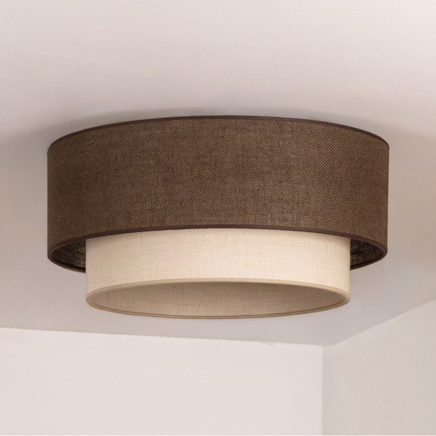 Brilagi - LED Ceiling Light BOHO ECO 1xE27/10W/230V dia. 40 cm Brown/Cream