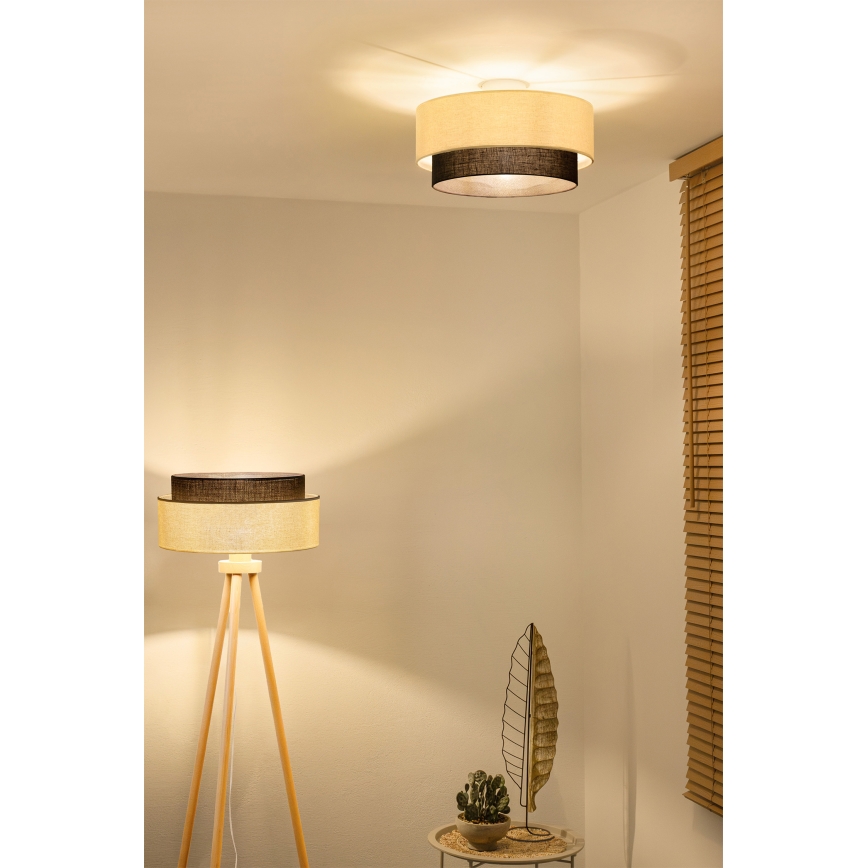 Brilagi - LED ceiling light BOHO STYLE 1xE27/15W/230V Ø 40 cm cream/brown