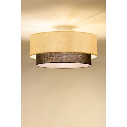 Brilagi - LED ceiling light BOHO STYLE 1xE27/15W/230V Ø 40 cm cream/brown