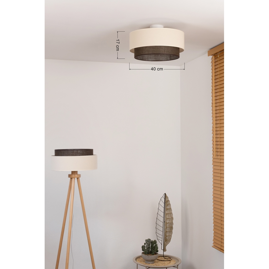 Brilagi - LED ceiling light BOHO STYLE 1xE27/15W/230V Ø 40 cm cream/brown