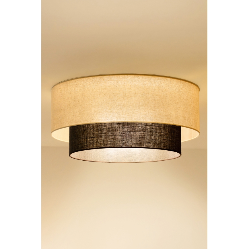 Brilagi - LED Ceiling Light BOHO STYLE 3xE27/15W/230V Ø 60 cm cream/brown