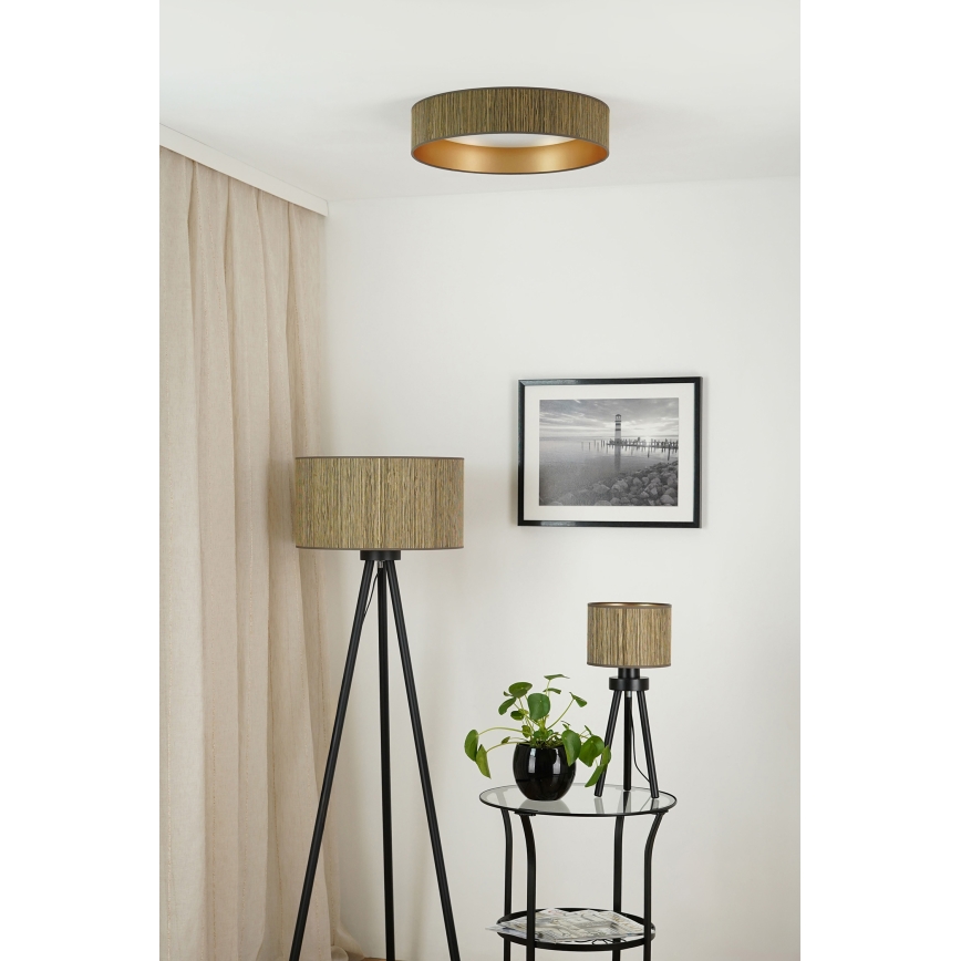 Brilagi - LED Ceiling light BOSTON ROLLER LED/24W/230V d. 45 cm straw brown/gold