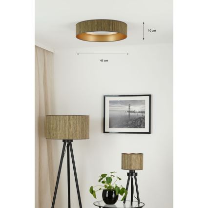 Brilagi - LED Ceiling light BOSTON ROLLER LED/24W/230V d. 45 cm straw brown/gold