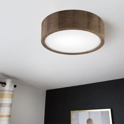 BRILAGI - LED Ceiling Light CARVALHO 1xE27/15W/230V Oak-Walnut Ø 27 cm