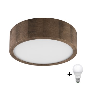 Brilagi - LED Ceiling light CARVALHO 1xE27/60W/230V oak walnut d. 27 cm
